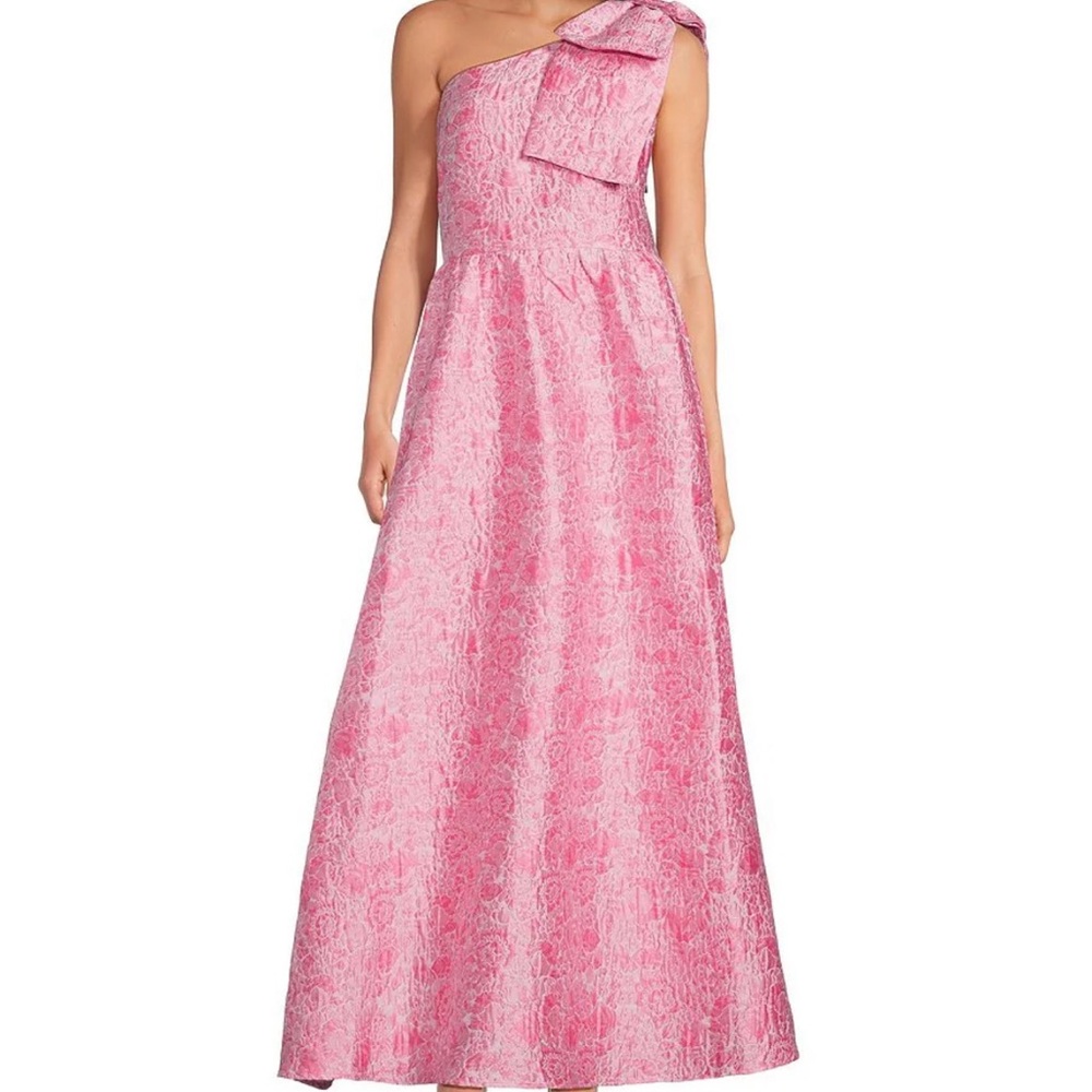 Abby Glass: Caroline Asymmetrical Neck Sleeveless Bow One Shoulder Gown